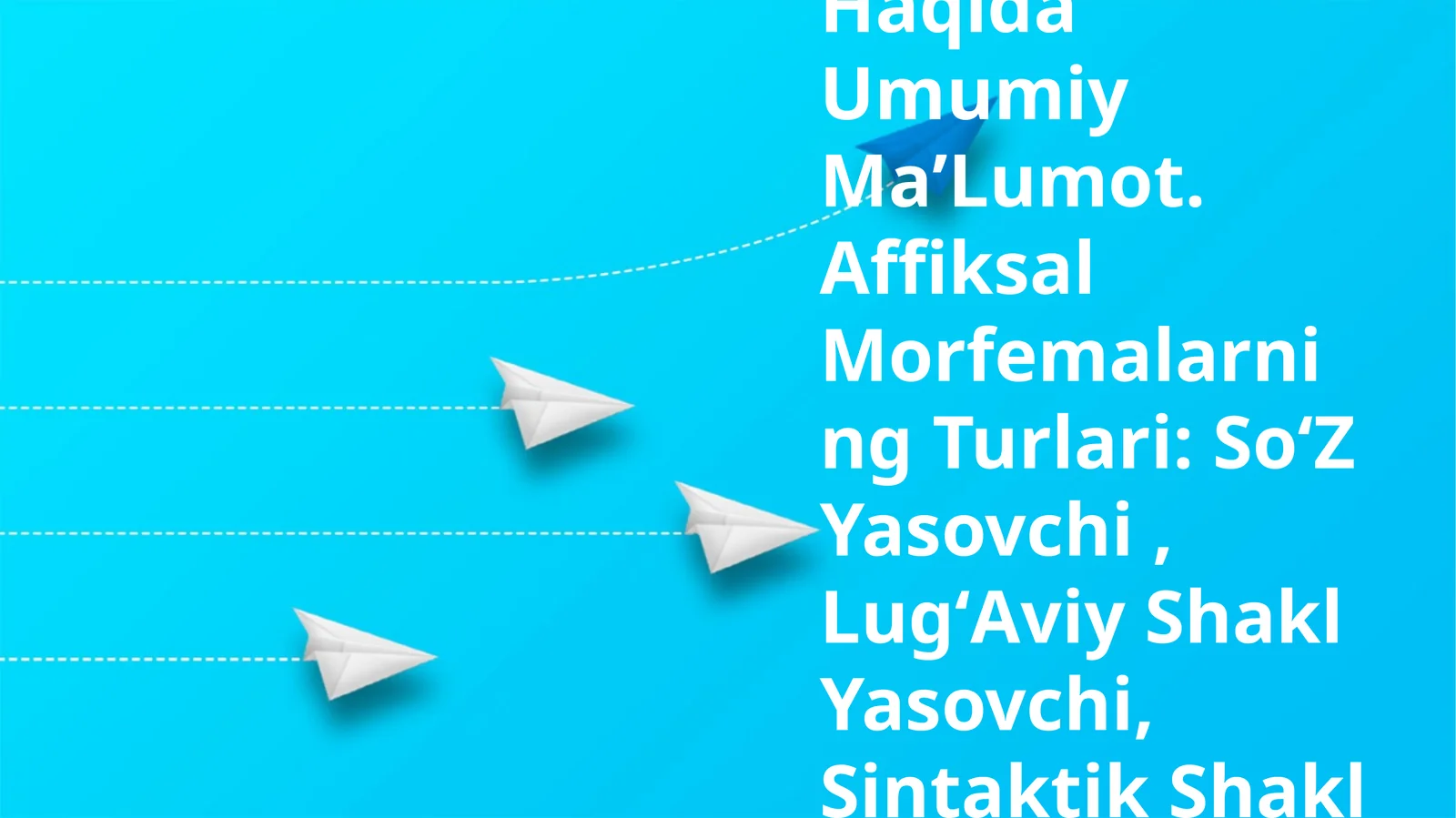 Morfemika Va Morfema Haqida Umumiy MaʼLumot