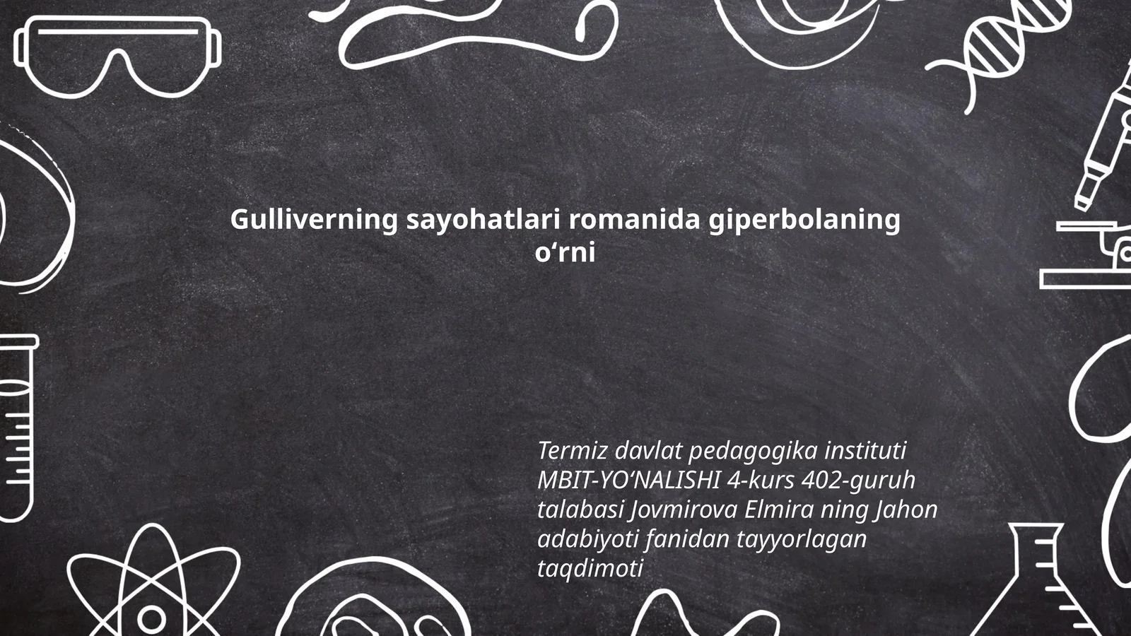 Jahon adabiyoti fanidan tayyorlagan taqdimoti