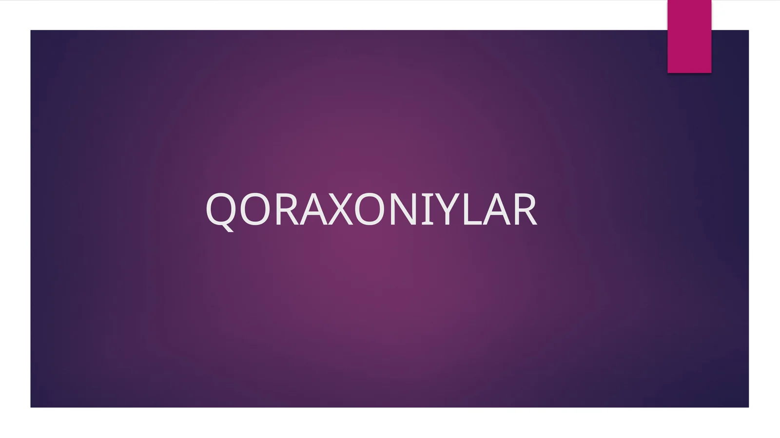 QORAXONIYLAR