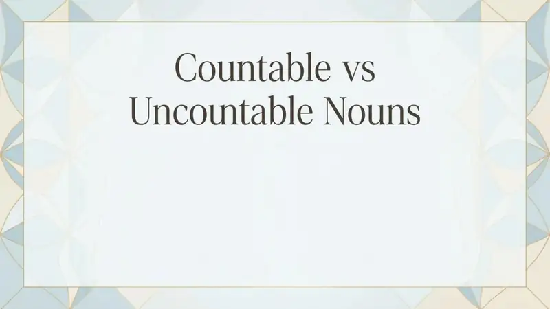 Countable vs uncountable nouns