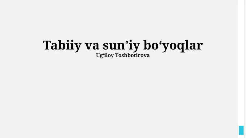 Sun'iy bo'yoqlar