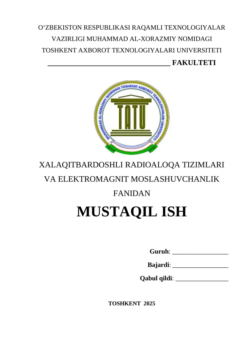 Radioaloqa va radioeshittirish tarmoqlarida raqamli signallarni qabul qilish sifatini o‘lchash