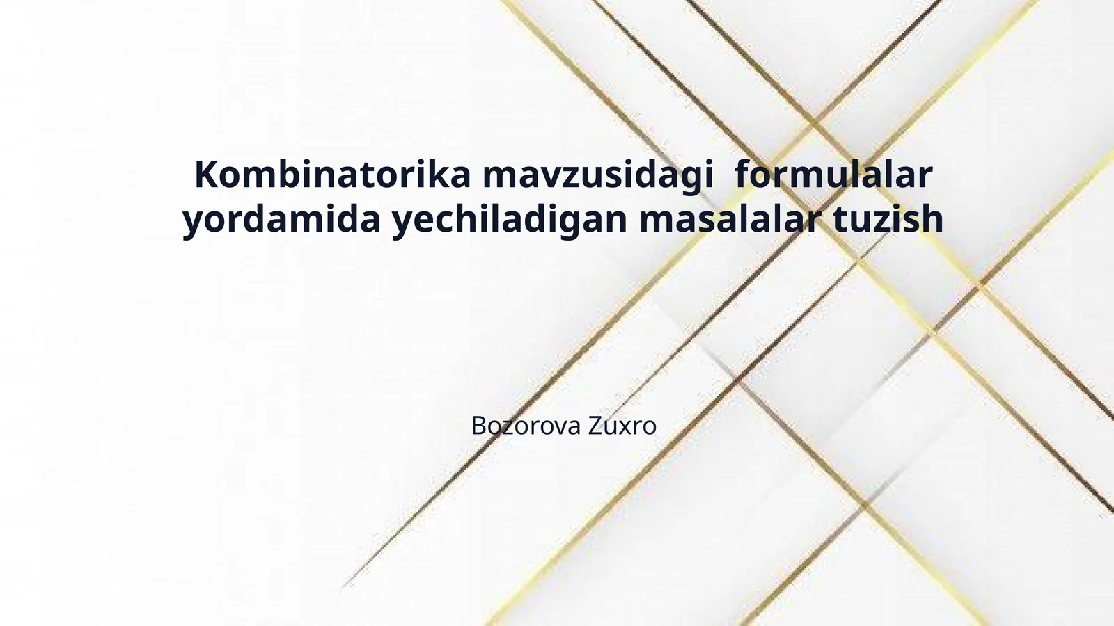 Kombinatorika mavzusidagi formulalar yordamida yechiladigan masalalar tuzish