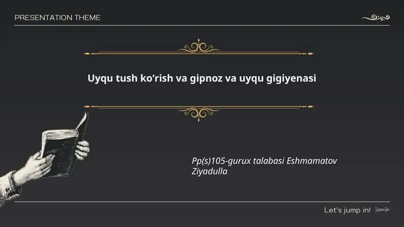 Uyqu tush koʻrish va gipnoz va uyqu gigiyenasi