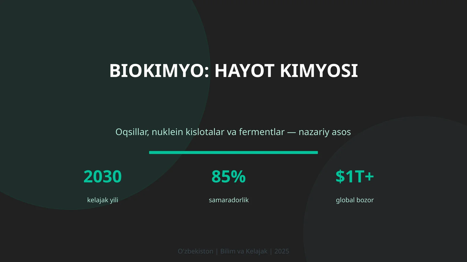 Biokimyo: hayot kimyosi