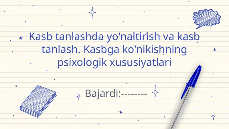 Kasb tanlash Psixologiyasi