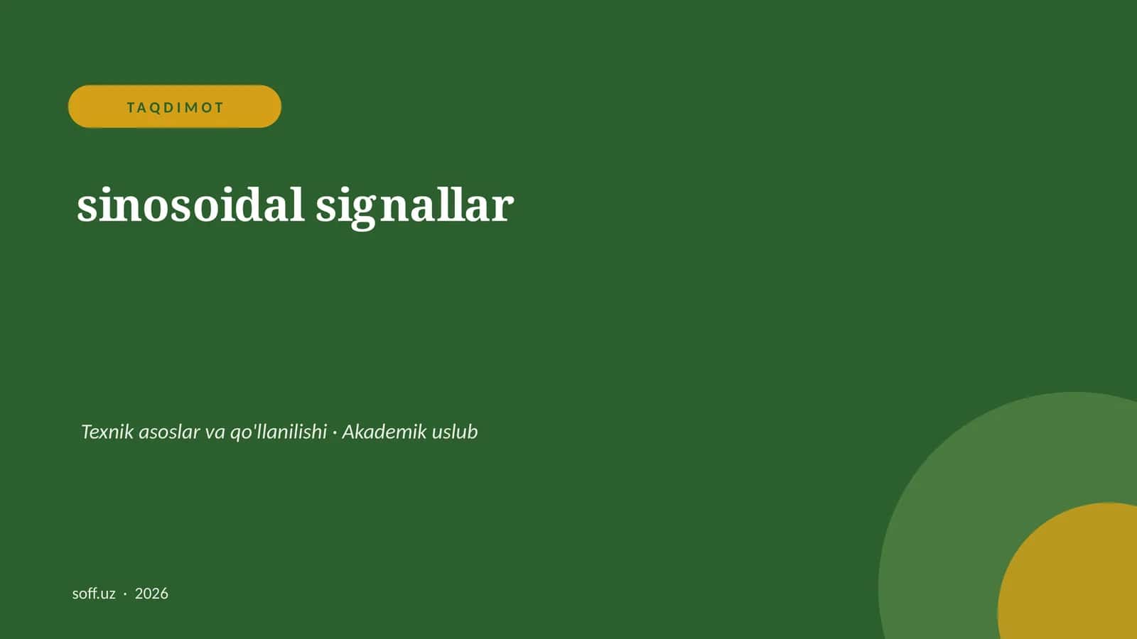 sinosoidal signallar