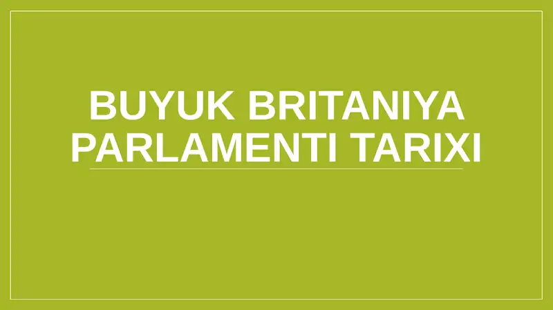 Buyuk Britaniya parlamenti tarixi