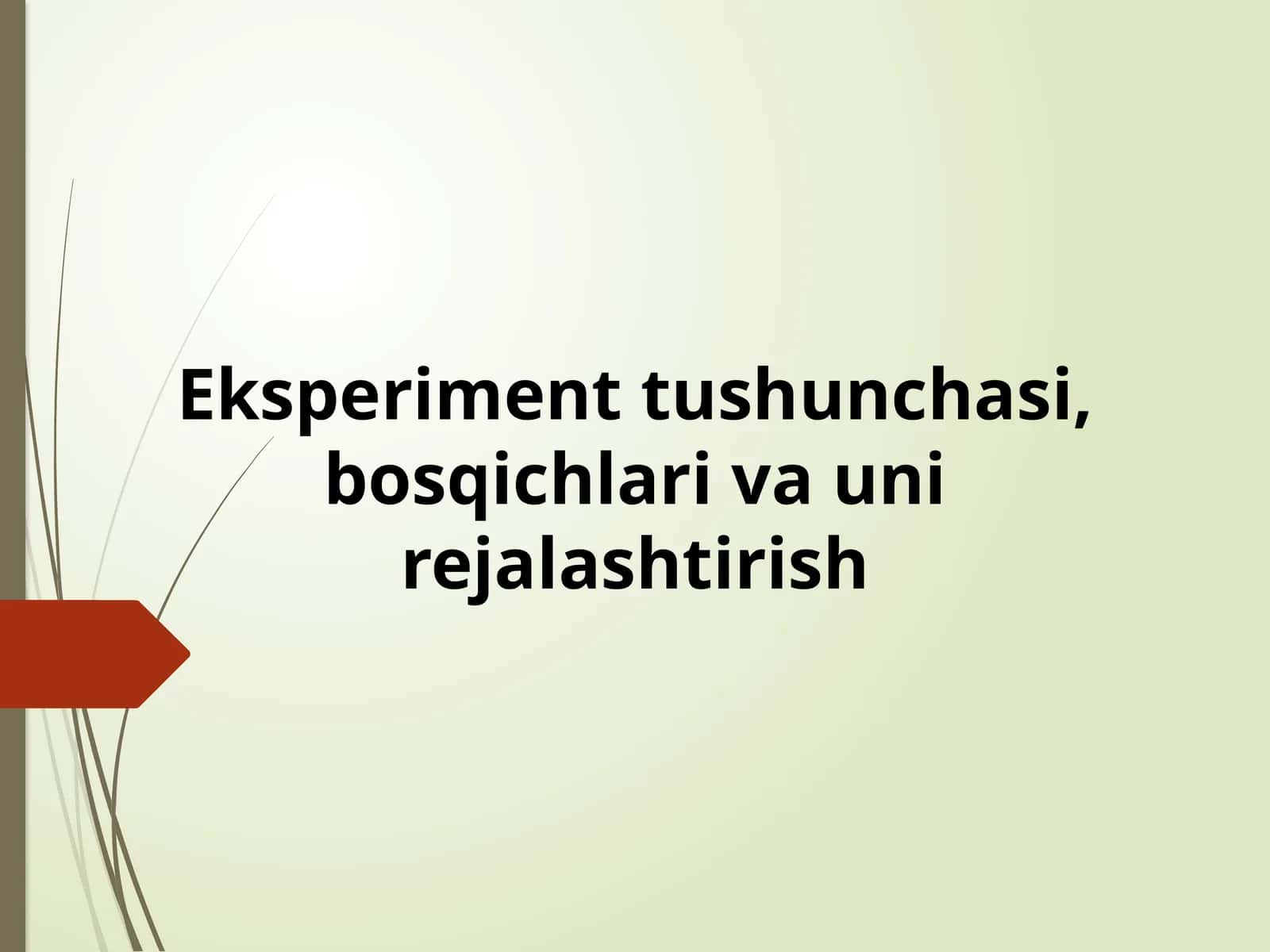 Eksperiment tushunchasi, bosqichlari va uni rejalashtirish