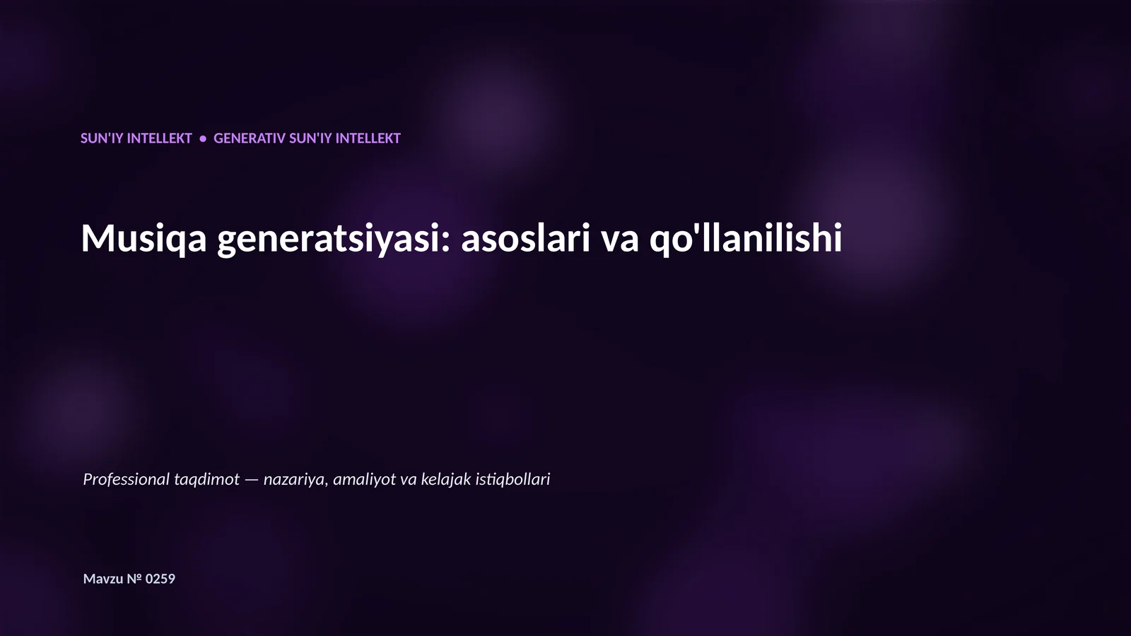 Generativ SUN'IY INTELLEKT