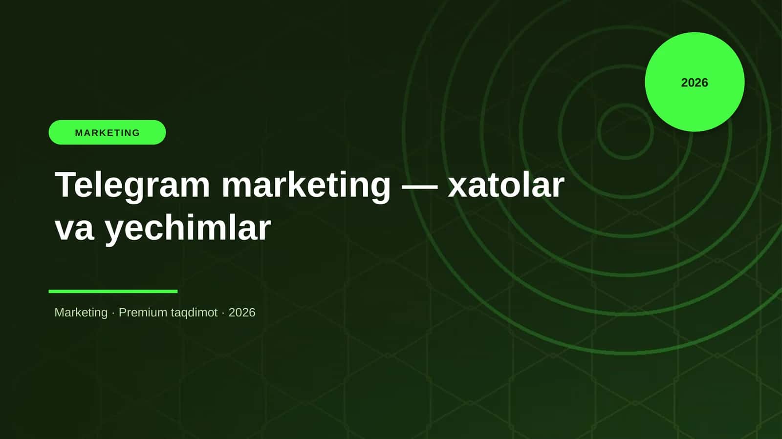 Telegram marketing — xatolar va yechimlar