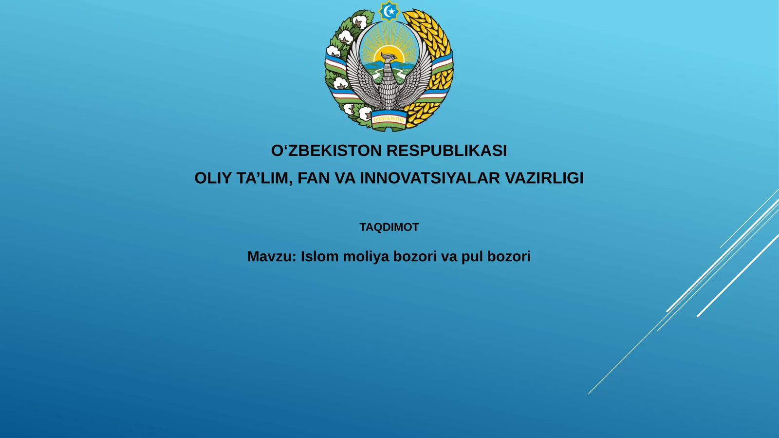 Islom moliyaviy tizimining asoslari va shariat tamoyillari