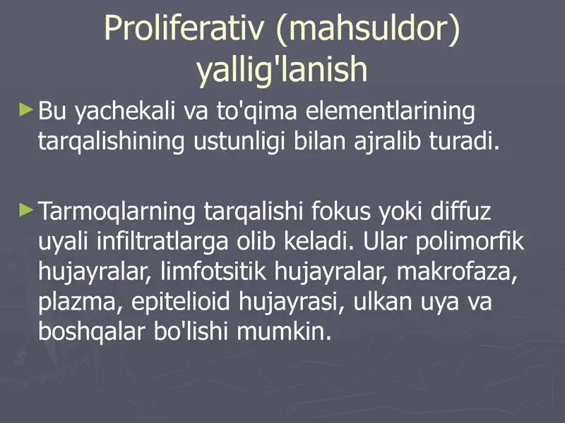 Proliferativ(mahsuldor)yallig'lanish