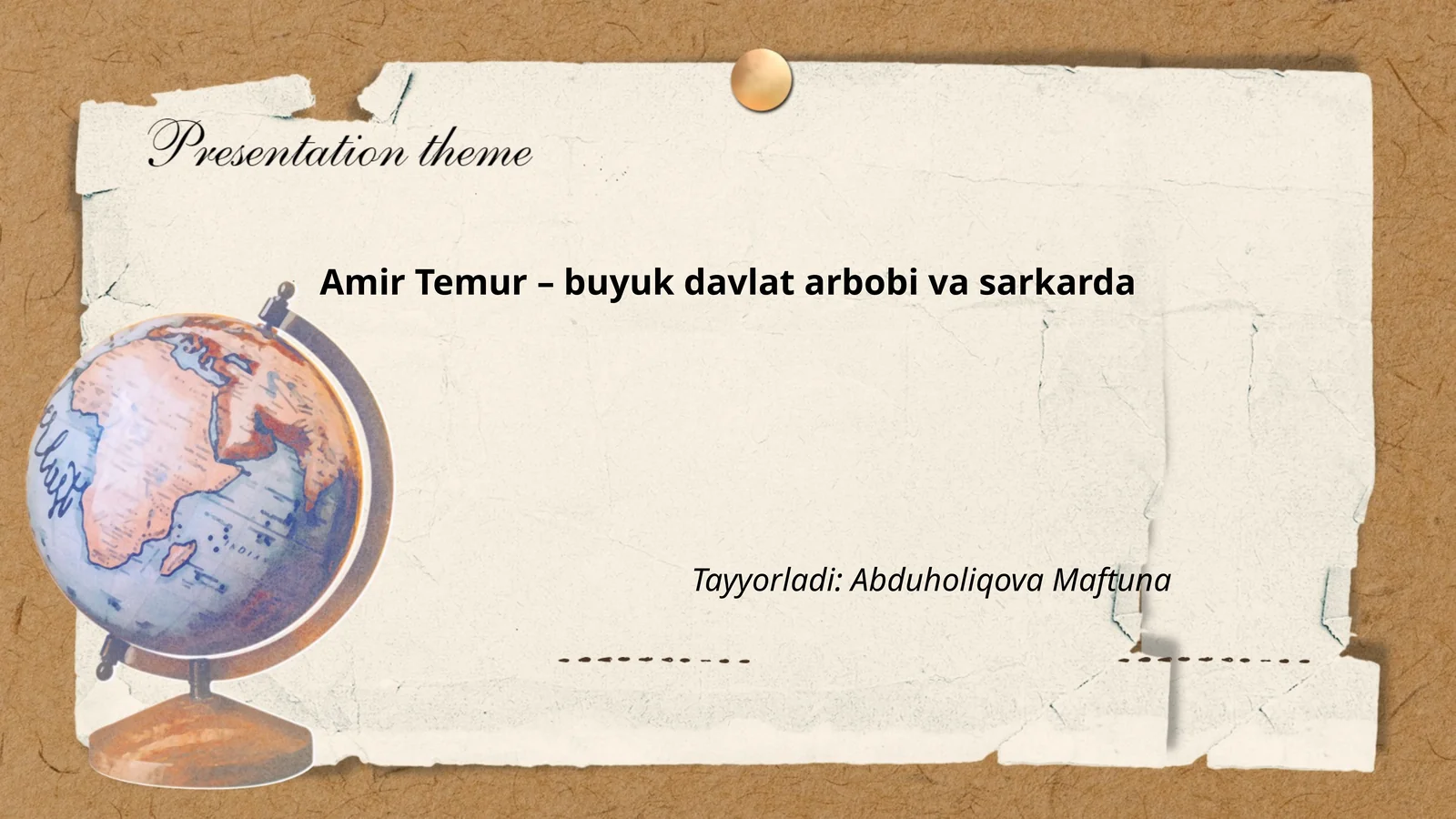 Amir Temur - buyuk davlat arbobi va sarkarda