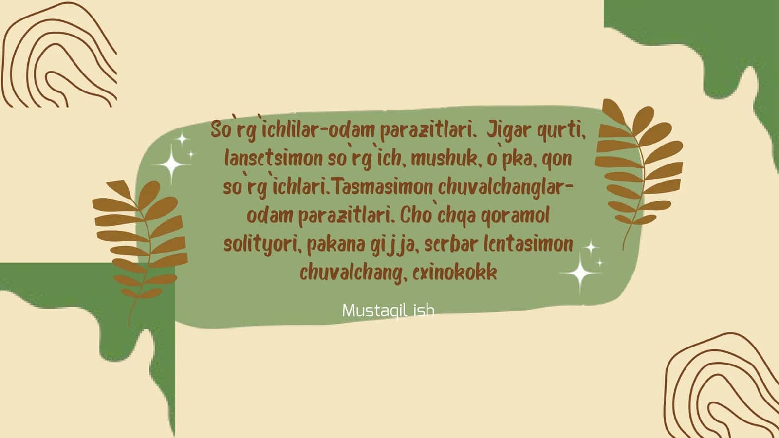 So`rg`ichlilar-odamparazitlari