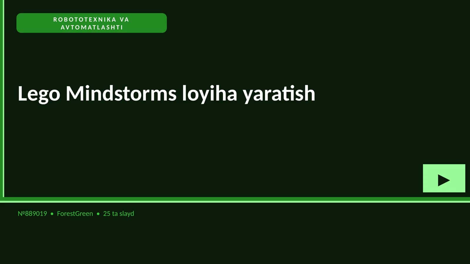 Lego Mindstorms loyiha yaratish
