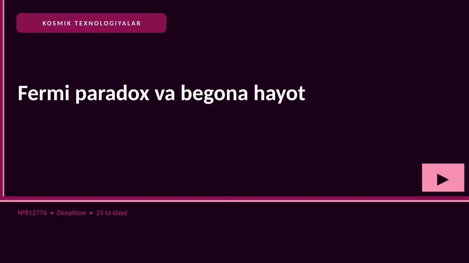 Fermi paradox va begona hayot