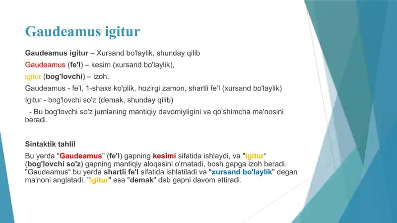 Gaudeamus igitur talabalar madhiyasi