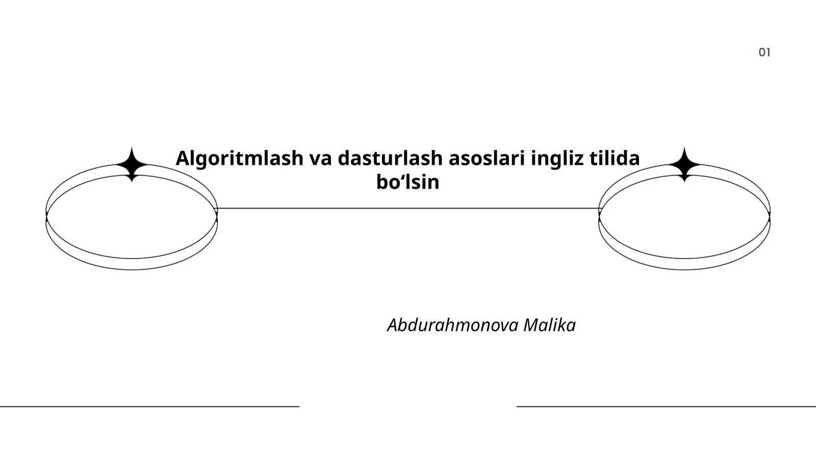 Algoritmlash va dasturlash asoslari ingliz tilida boʻlsin
