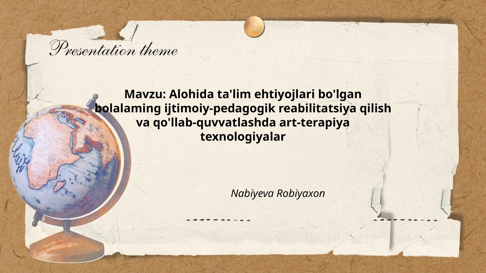 Alohida ta'lim ehtiyojlari bo'lgan bolalaming ijtimoiy-pedagogik reabilitatsiya qilish va qo'llab-quvvatlashda art-terapiya texnologiyalar