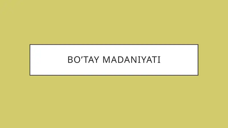 Bo'tay madaniyati