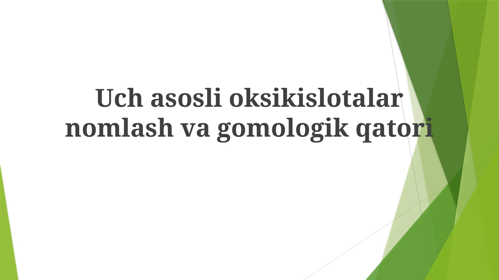 Karbon kislotalarning gomologik qatori