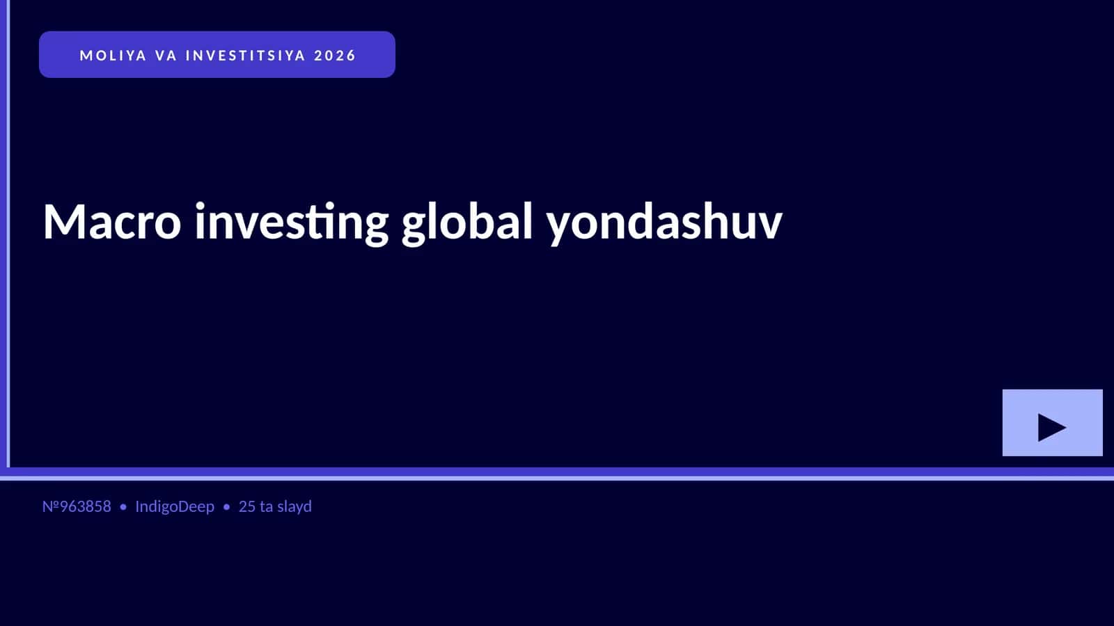 MOLIYA VA INVESTITSIYA 2026