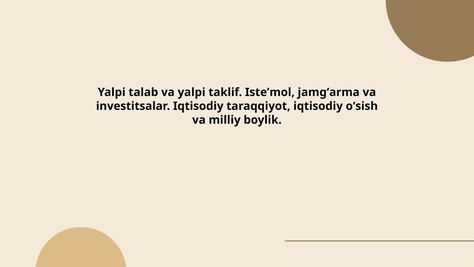 Yalpi talab va yalpi taklif