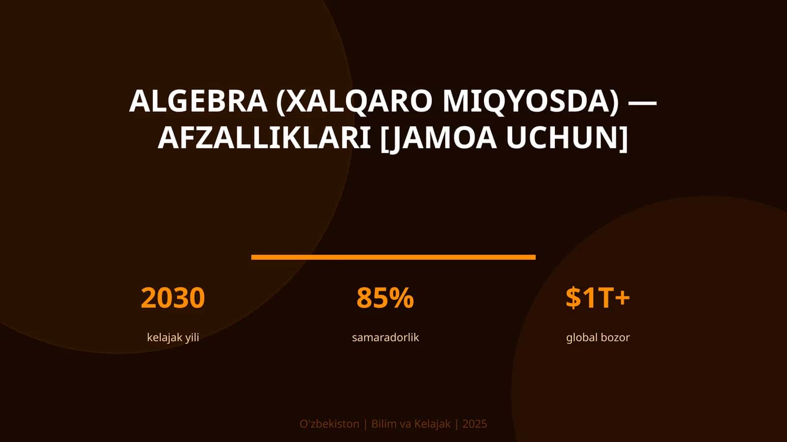 Algebra (xalqaro miqyosda) — afzalliklari [jamoa uchun]