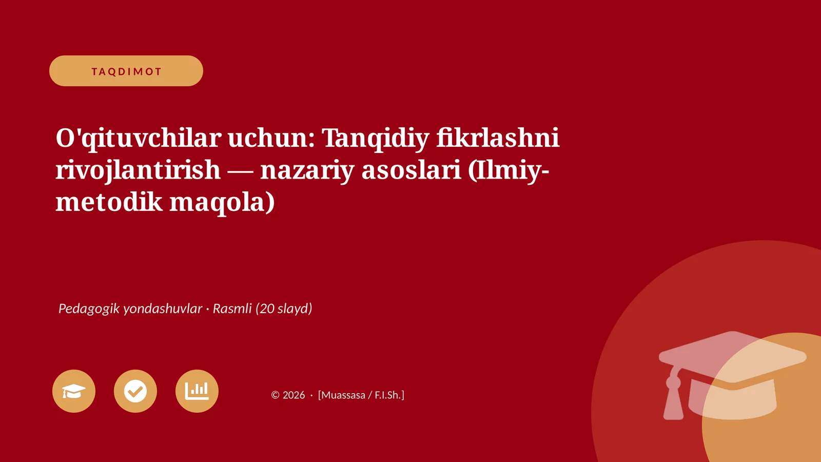 Tanqidiy fikrlashni rivojlantirish - nazariy asoslari (Ilmiy-metodik maqola)