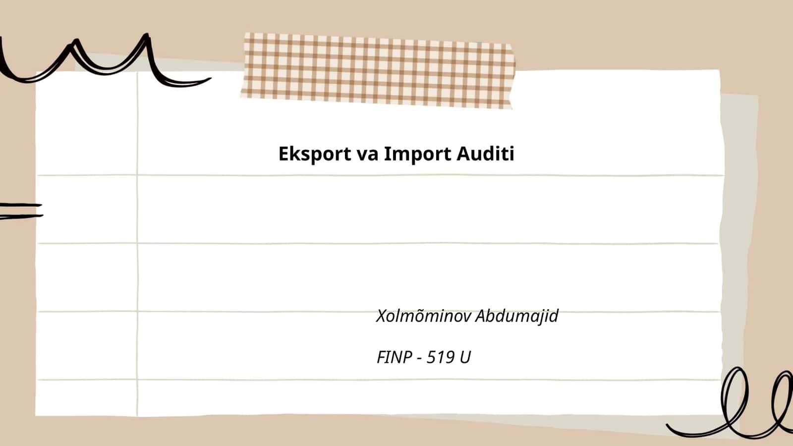 Eksport va Import Auditi