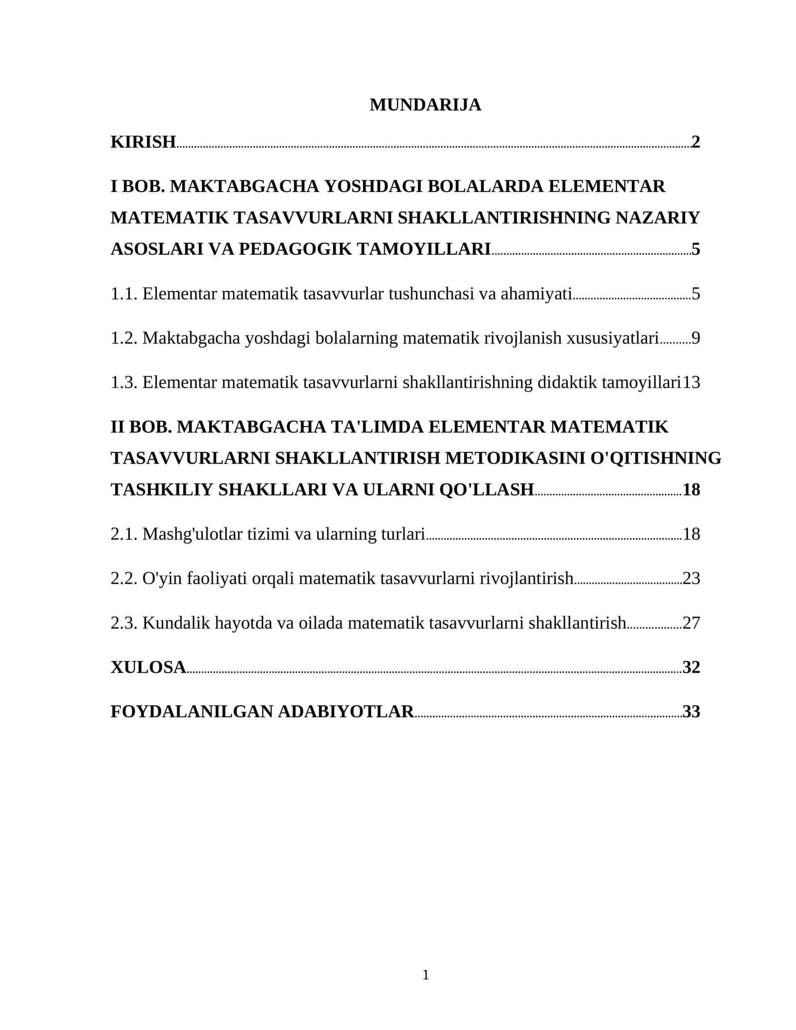 MAKTABGACHA YOSHDAGI BOLALARDA ELEMENTAR MATEMATIK TASAVVURLARNI SHAKLLANTIRISHNING NAZARIY ASOSLARI VA PEDAGOGIK TAMOYILLARI