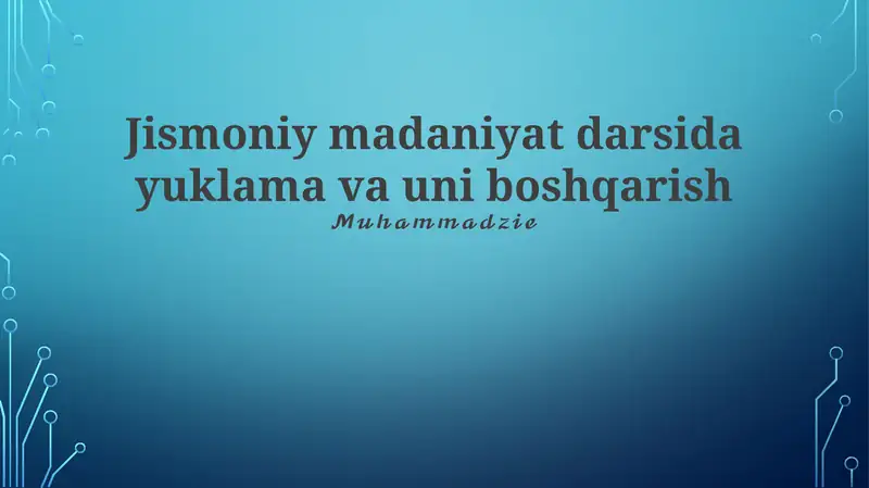 Jismoniy tarbiya yuklamasi