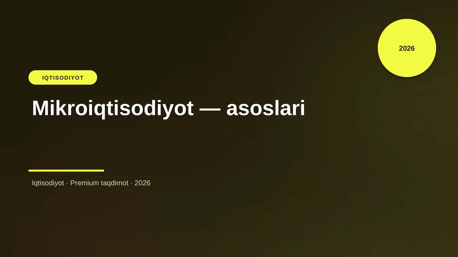 Mikroiqtisodiyot — asoslari
