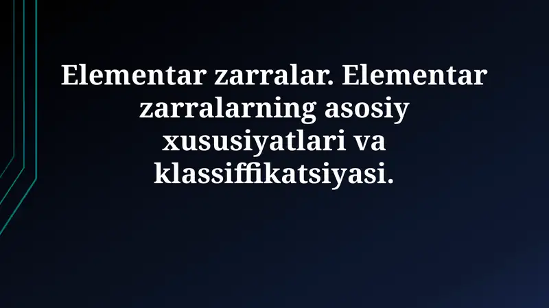 Elementar zarralar
