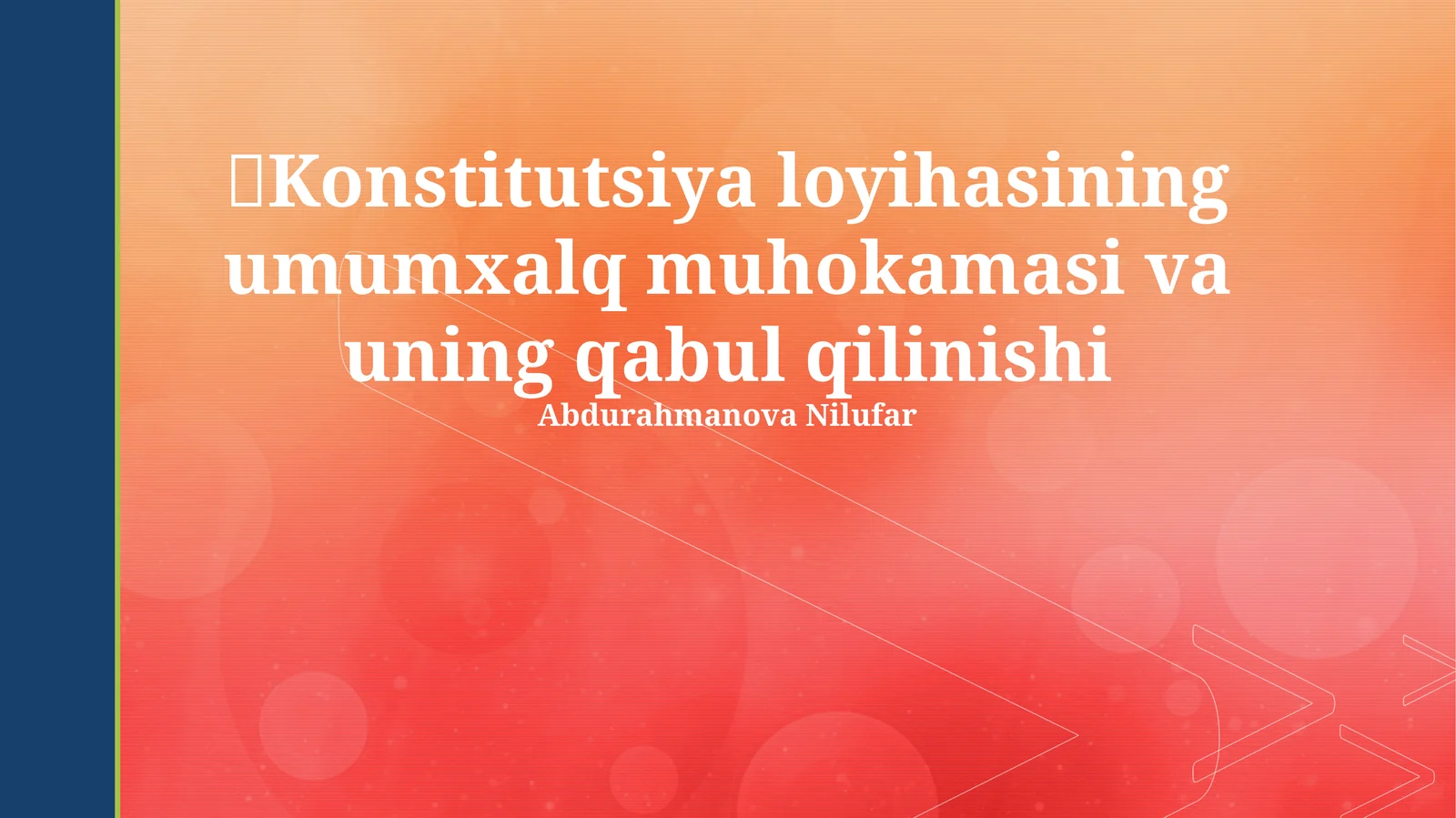 Konstitutsiya loyihasining umumxalq muhokamasi va uning qabul qilinishi