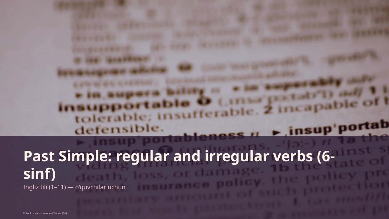 Past Simple: regular and irregular verbs (6-sinf)