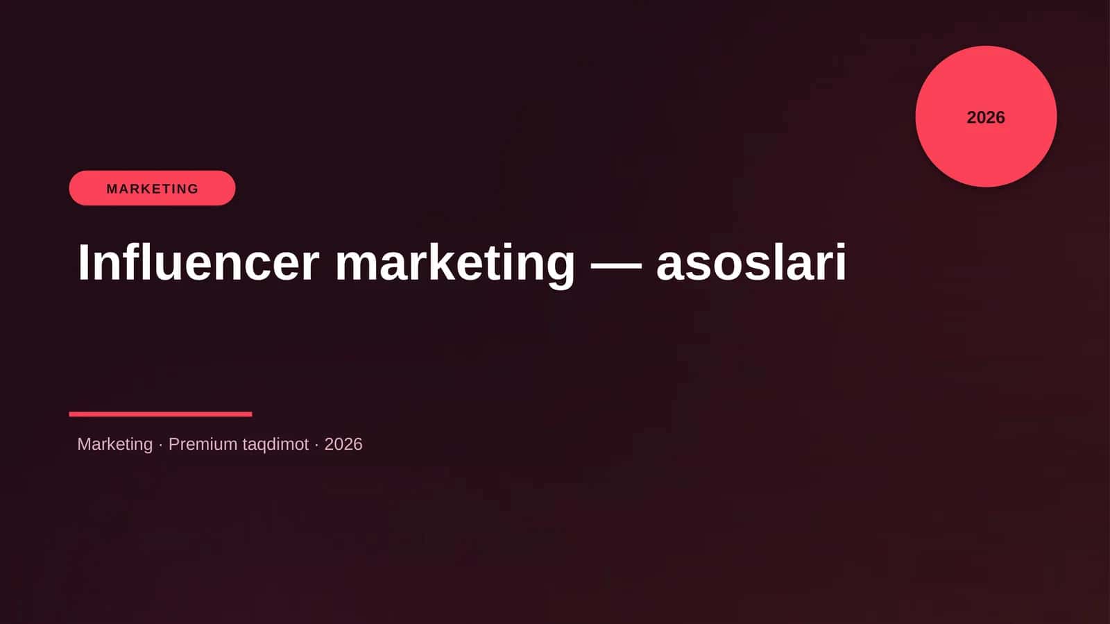 Influencer marketing — asoslari