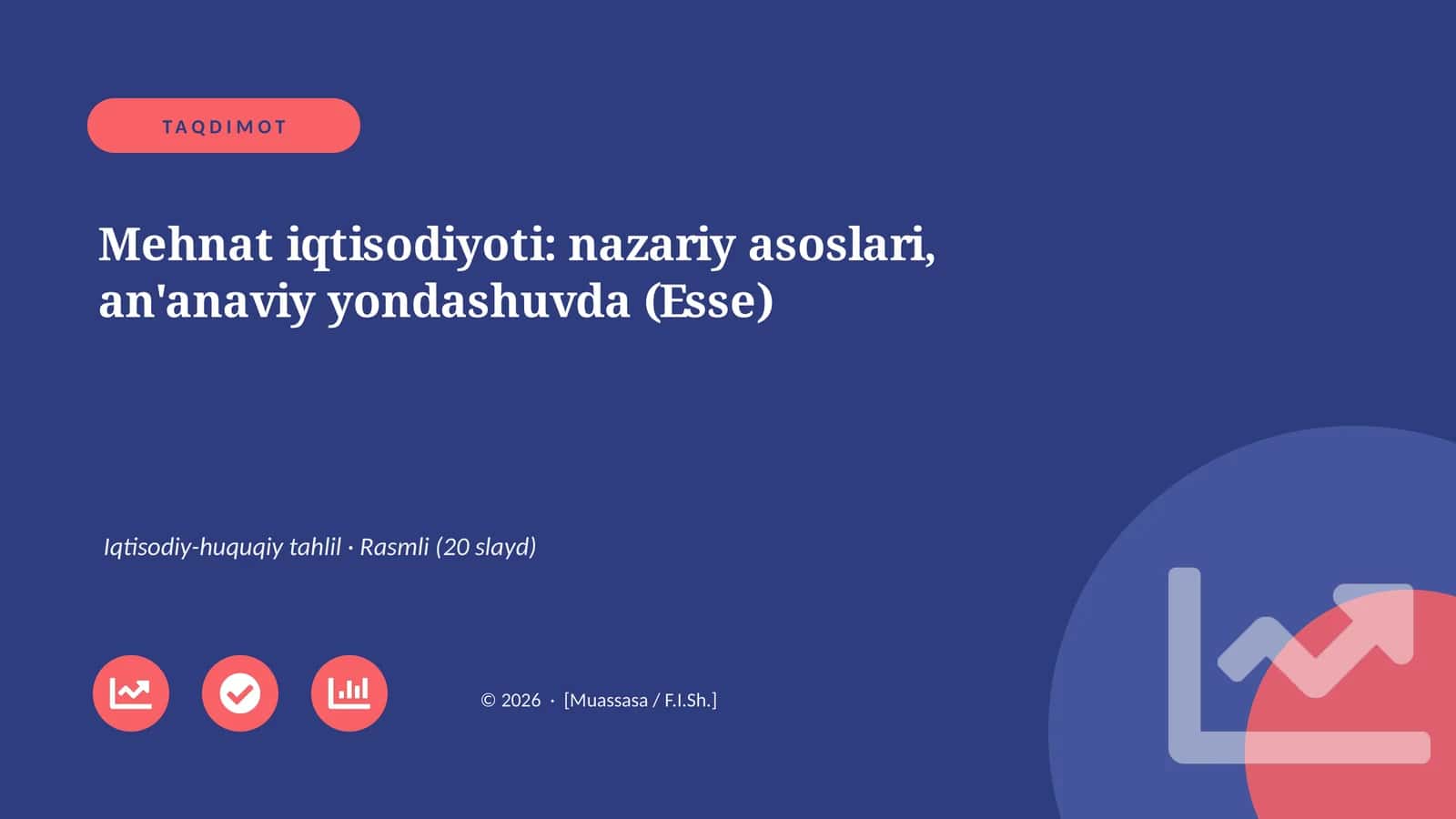 Mehnat iqtisodiyoti: nazariy asoslari, an'anaviy yondashuvda (Esse)