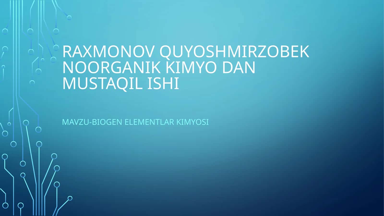 Biogenelementlar kimyosi