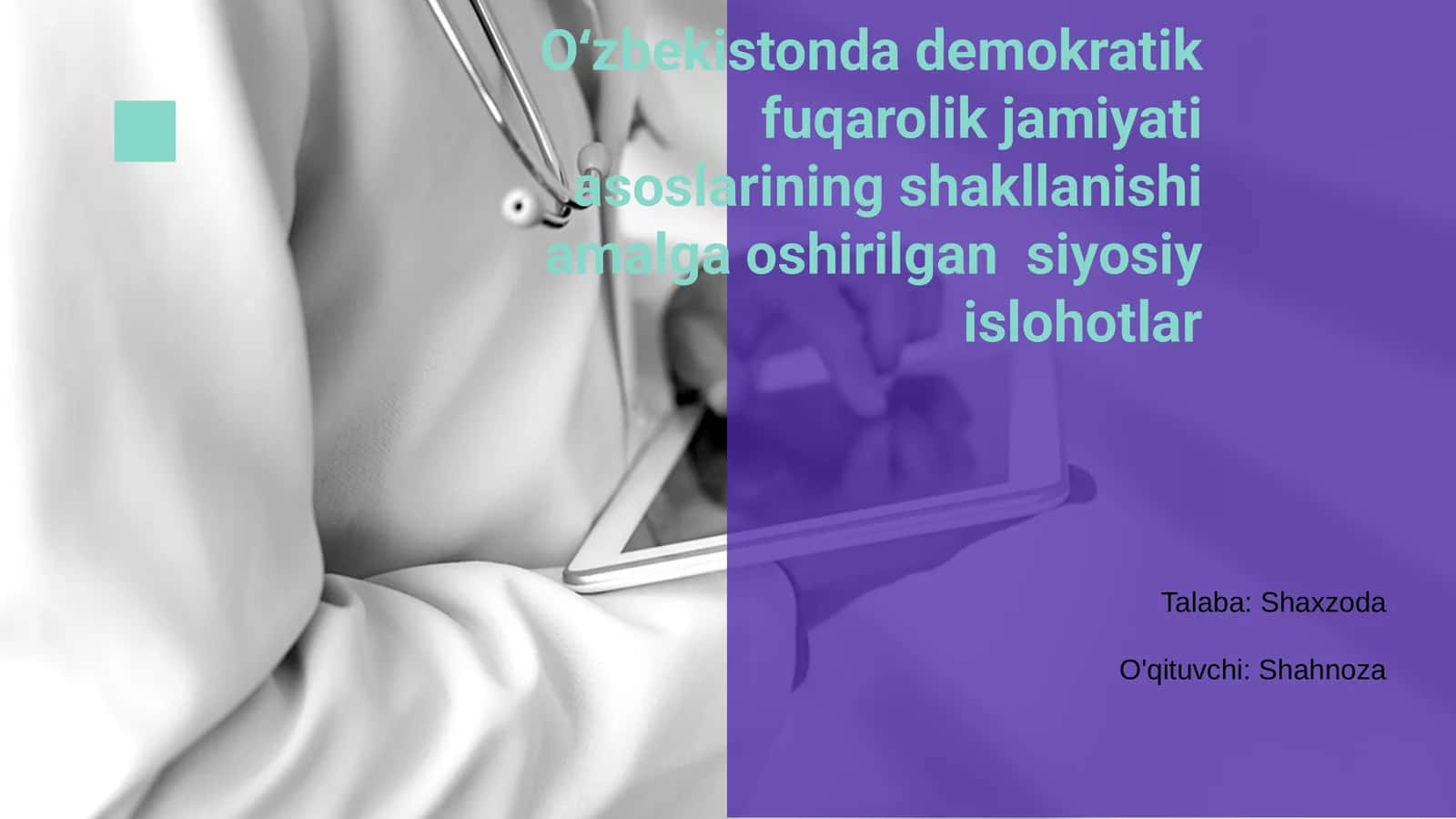 Oʻzbekistonda demokratik fuqarolik jamiyati asoslarining shakllanishi amalga oshirilgan siyosiy islohotlar