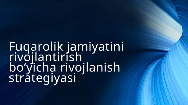 Fuqarolik jamiyatini rivojlantirish bo'yich rivojlanish strategiyasi