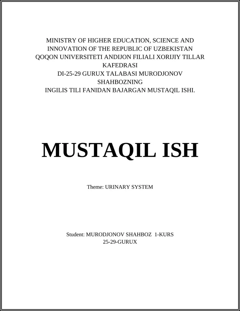 BAJARGAN MUSTAQIL ISHI