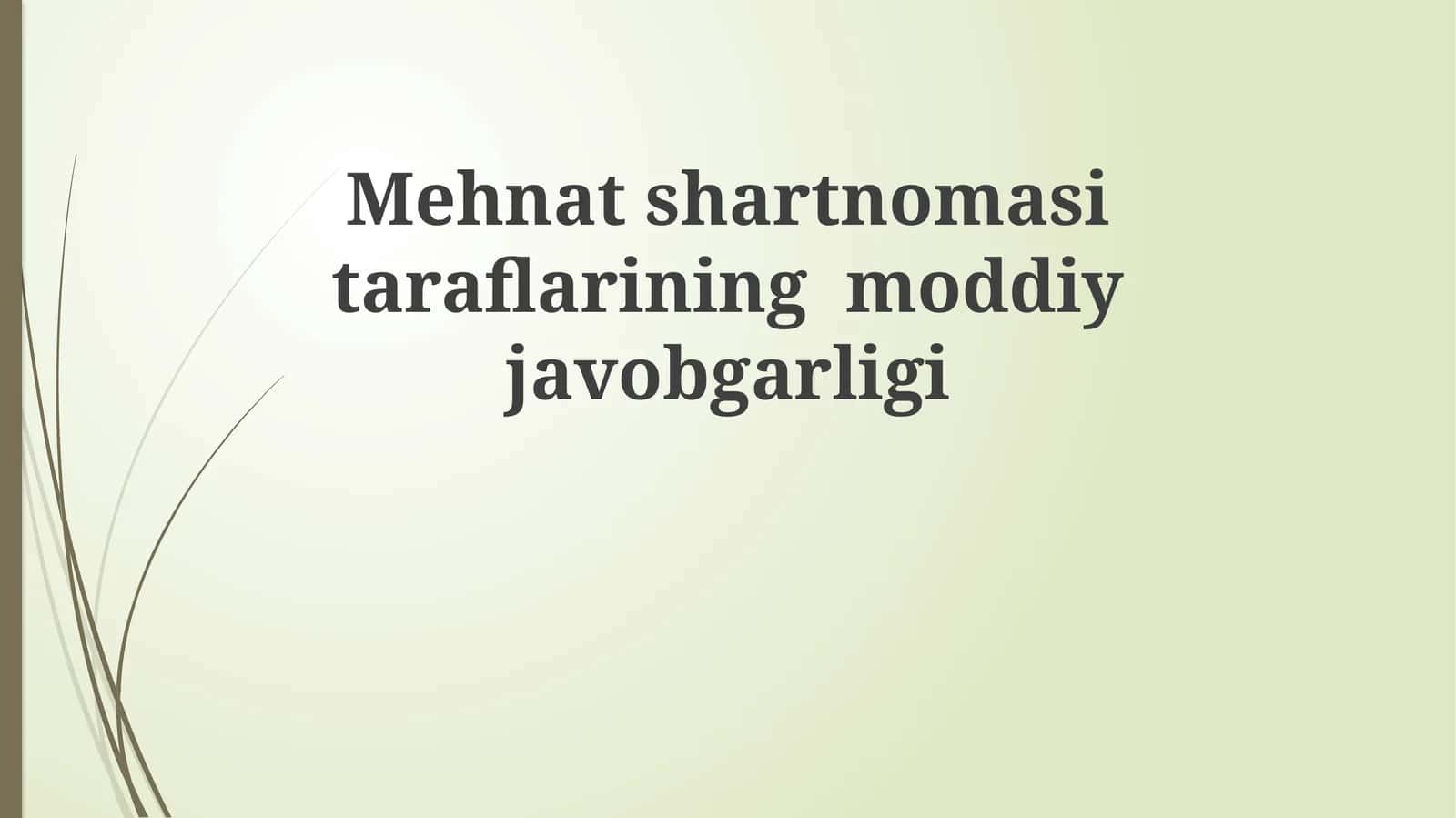Mehnatshartnomasitaraflariningmoddiyjavobgarligi