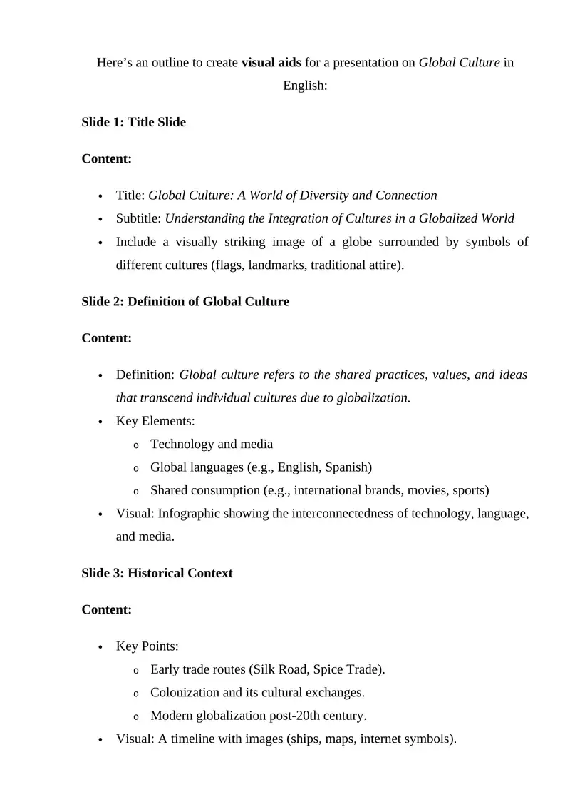 Global Culture Presentation