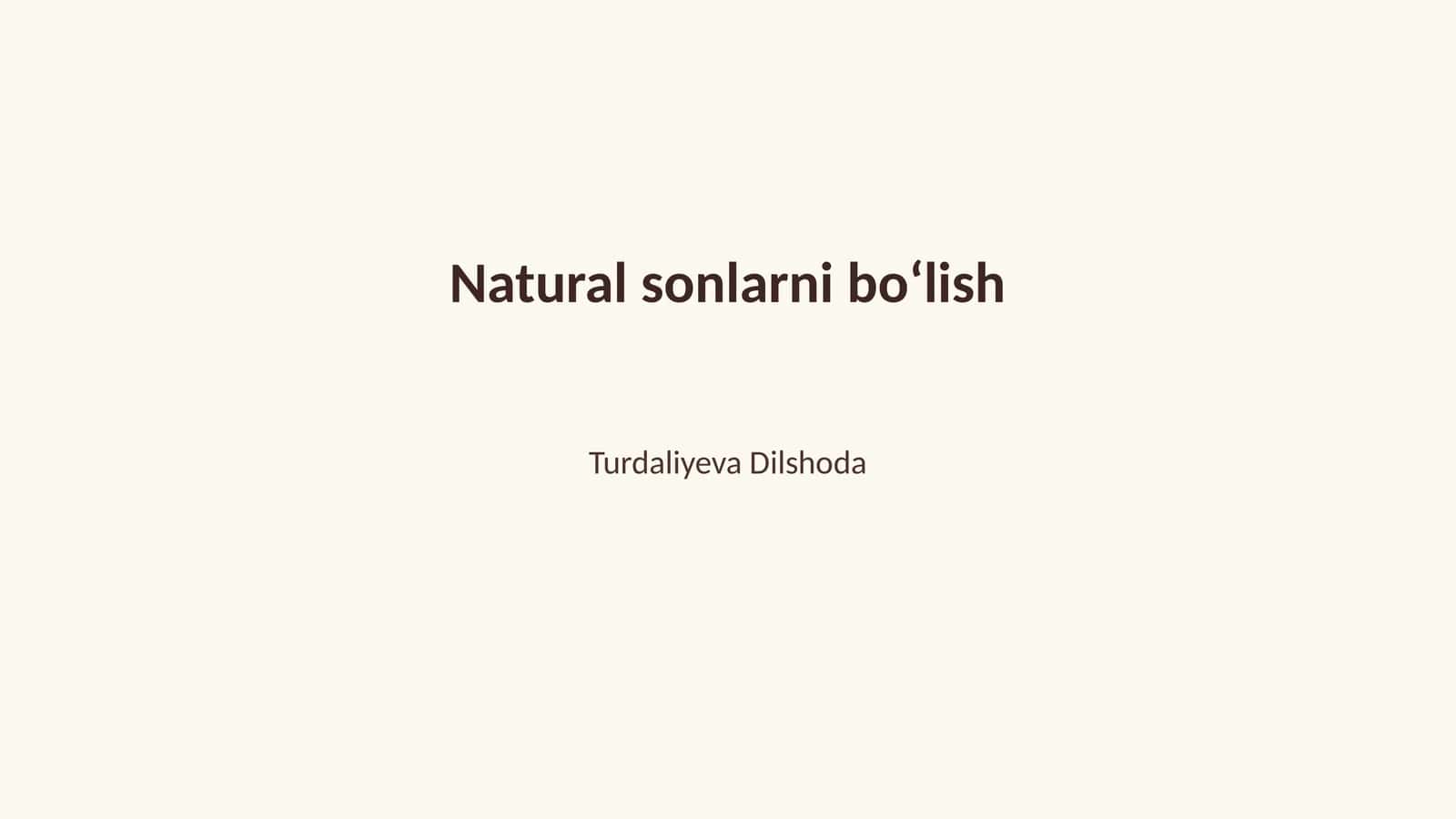 Natural sonlarni boʻlish