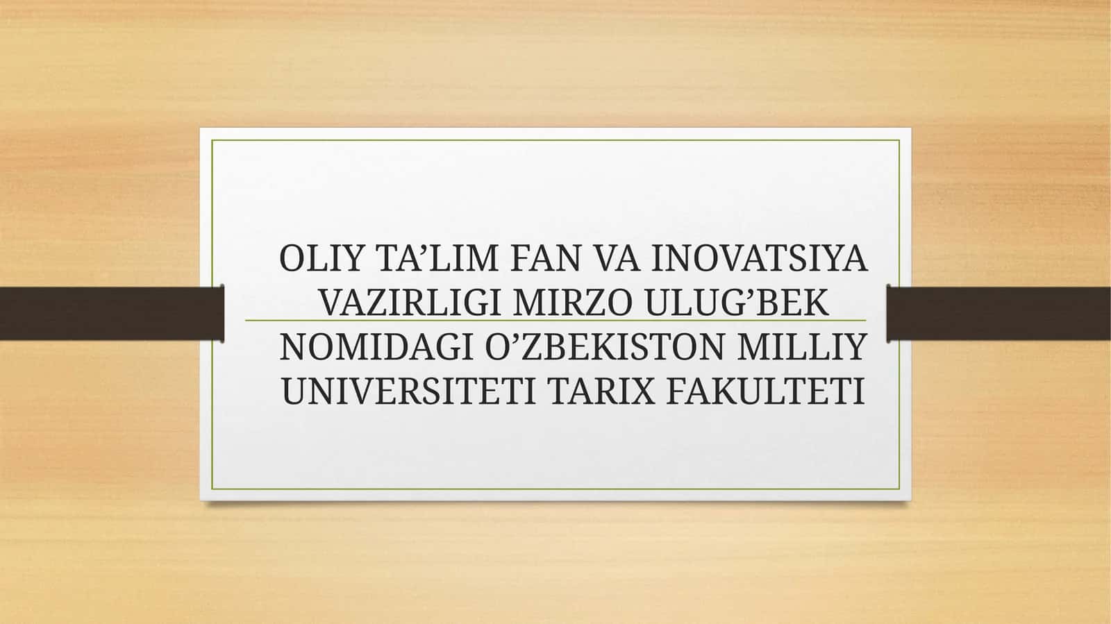 TARIX TA’LIMIDA ELEKTRON TAQDIMOT AHAMIYATI