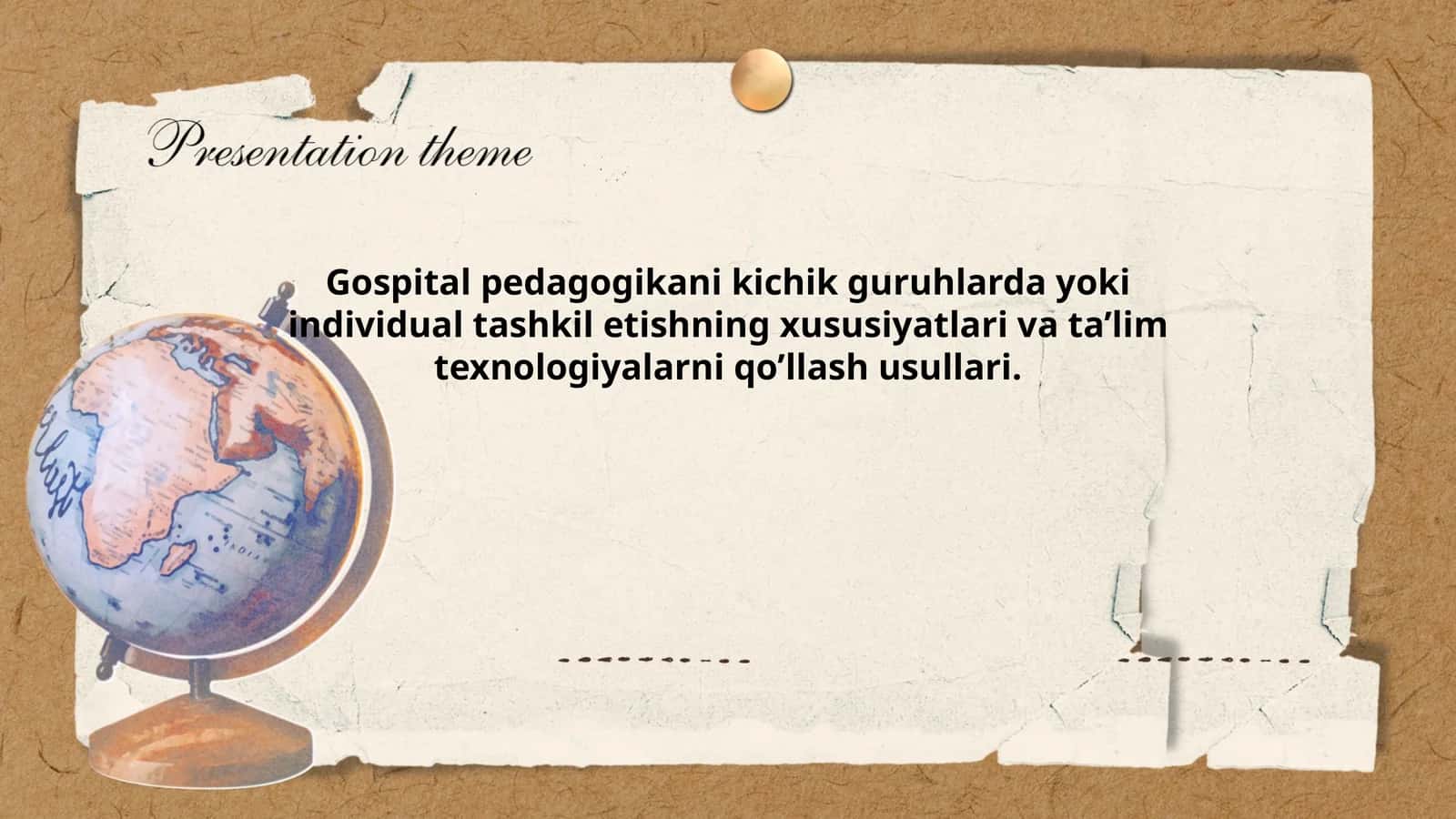 Gospital pedagogikani kichik guruhlarda yoki individual tashkil etishning xususiyatlari va ta’lim texnologiyalarni qo’llash usullari