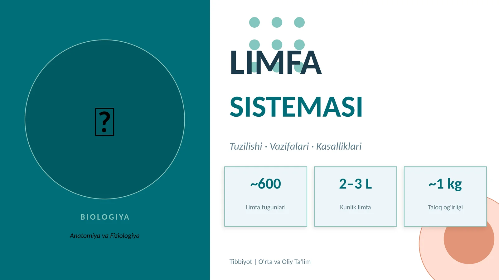 Anatomiya va Fiziologiya: LIMFA SISTEMASI
