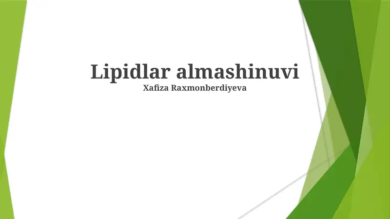 Lipidlar almashinuvi